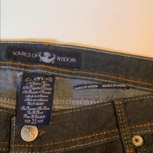 Source of Wisdom Dark Capri Jeans w/ Cuffs size 22 - Picture 7 of 7